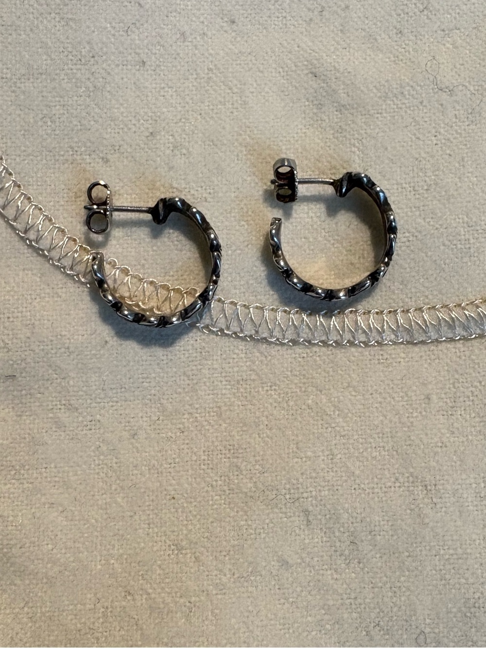 James Avery Retired Rose Hoop Earrings 🥀 - Picture 2 of 2